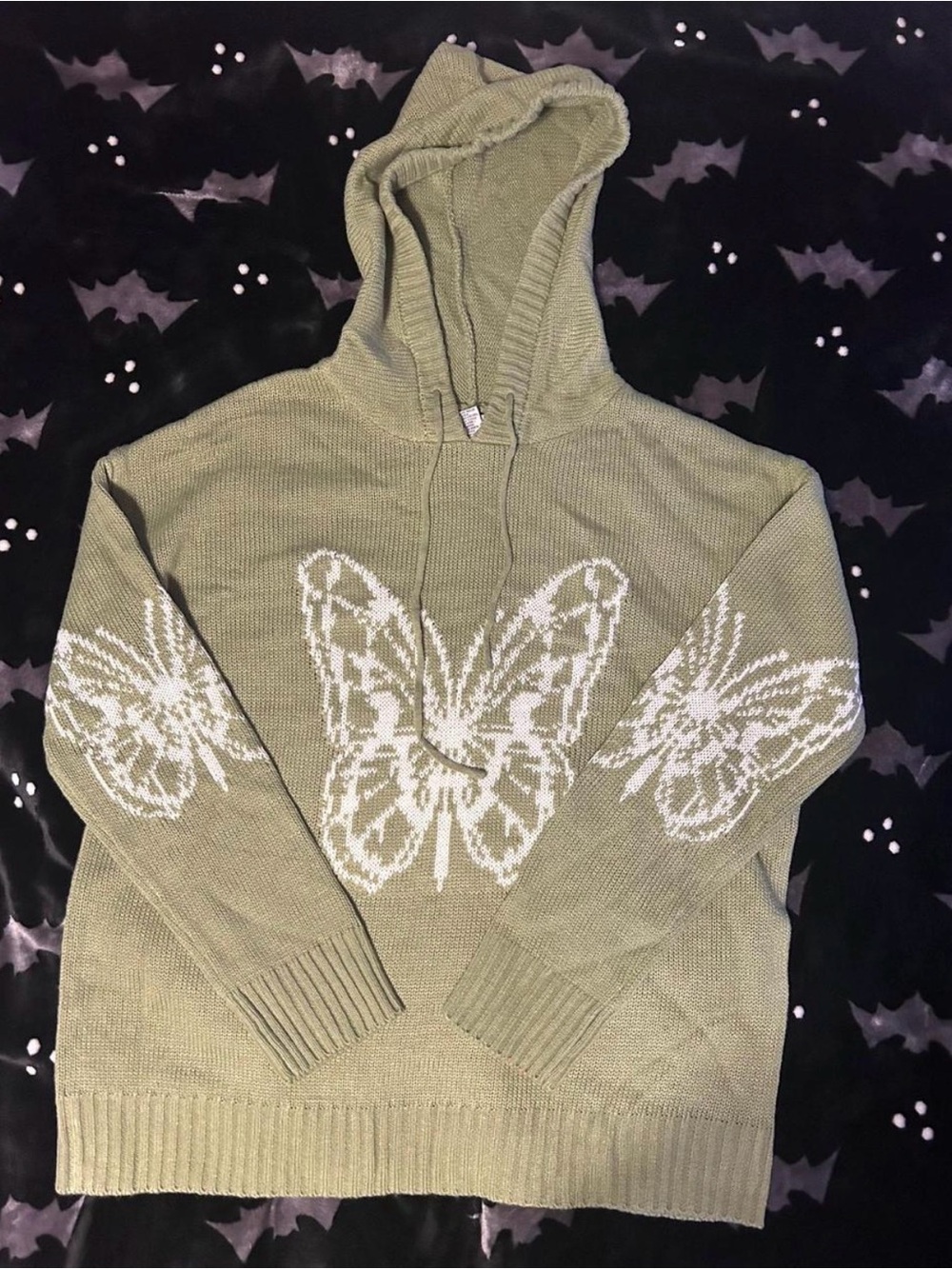 Super cute pale green butterfly sweater